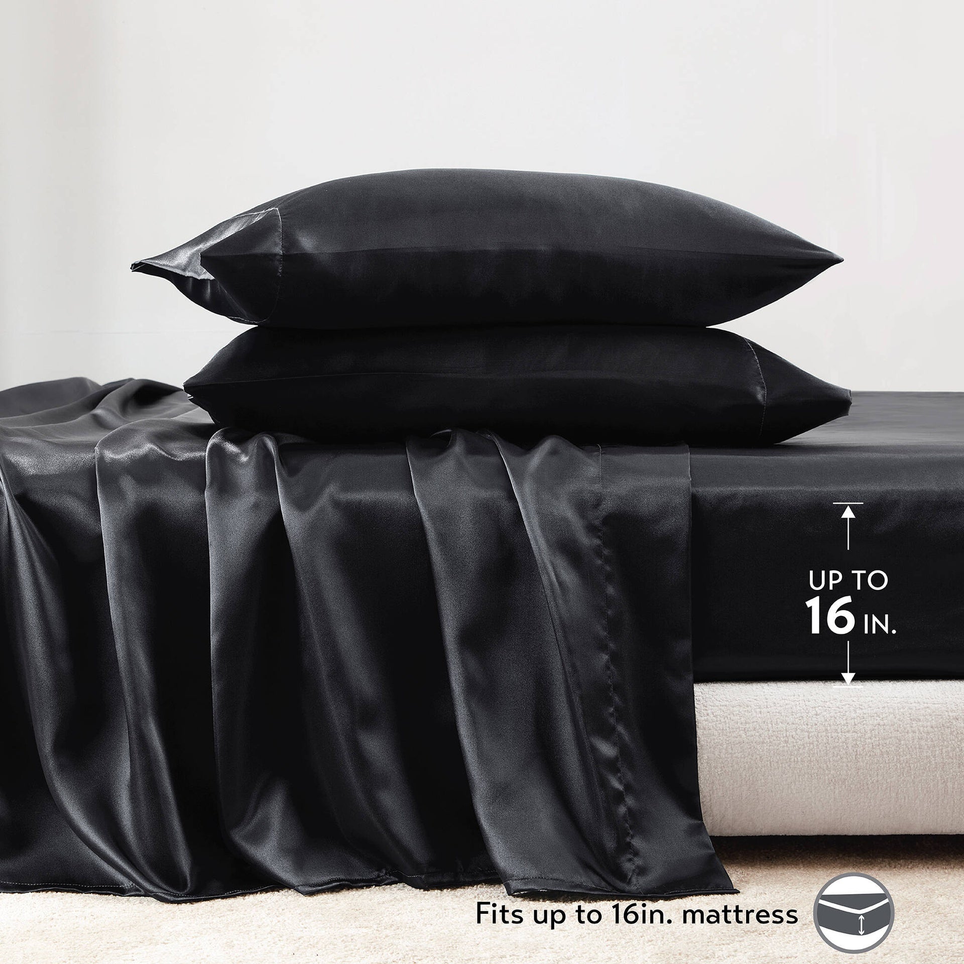 4 PCS Twin Luxury Sheet Set Black
