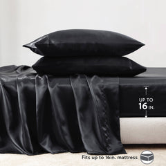 4 PCS Twin Luxury Sheet Set Black