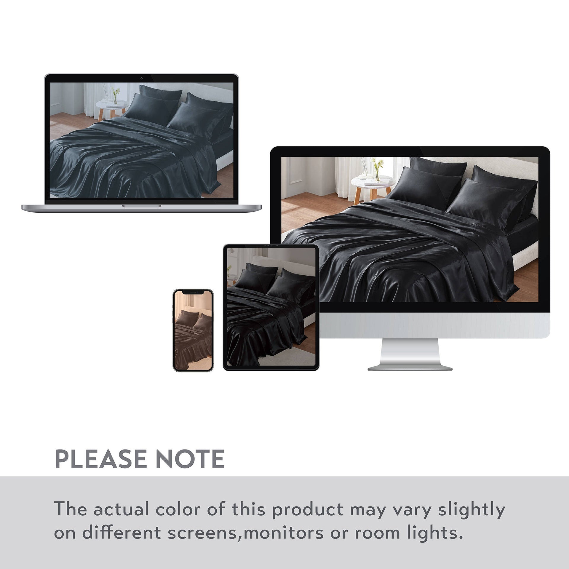 4 PCS Twin Luxury Sheet Set Black