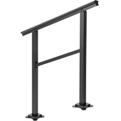 Outdoor Handrail 165LBS Load Handrail Outdoor Stairs Aluminum Stair Handrail 36 x 35" Outdoor Stair Railing Transitional Range from 0 to 30° Staircase Handrail Fits 2-3 Steps with Screw Kit