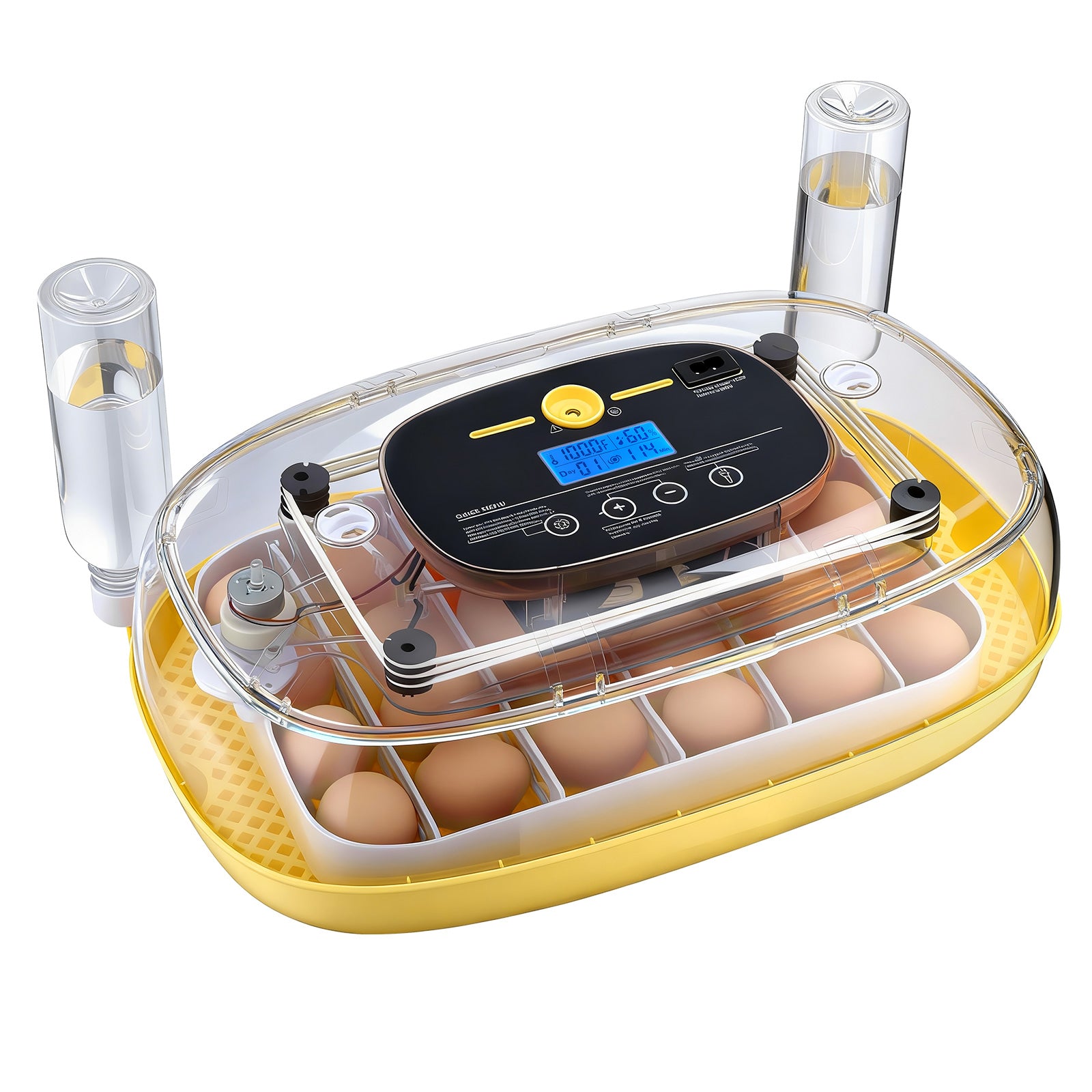 24 Egg Incubator, Automatic Egg Turner with LED Candler, Temperature & Humidity Control, 360° View Clear Window, Auto Water Refill, Poultry Eggs Incubators for Hatching Chicks Ducks Goose Quail