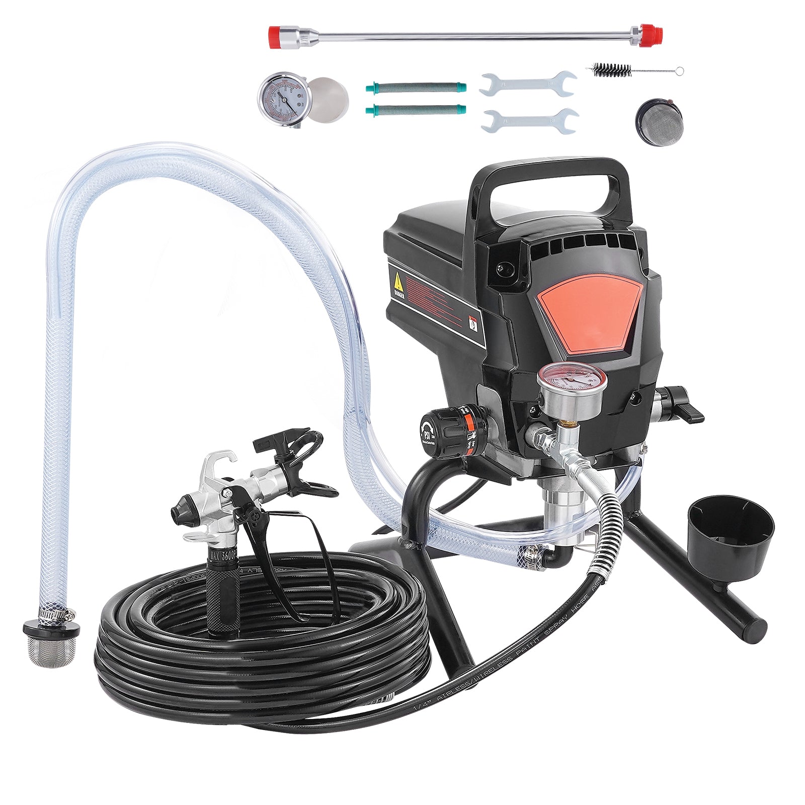 950W Stand Airless Paint Sprayer, 3000PSI High Efficiency Electric Airless Sprayer, Handheld Paint Sprayers for Home Interior and Exterior Furniture and Fences, Fine And Even Painting Effect
