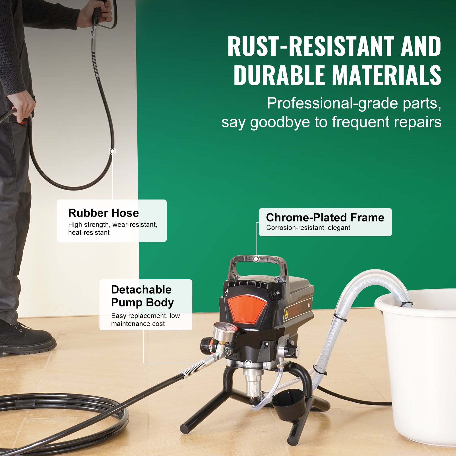 950W Stand Airless Paint Sprayer, 3000PSI High Efficiency Electric Airless Sprayer, Handheld Paint Sprayers for Home Interior and Exterior Furniture and Fences, Fine And Even Painting Effect
