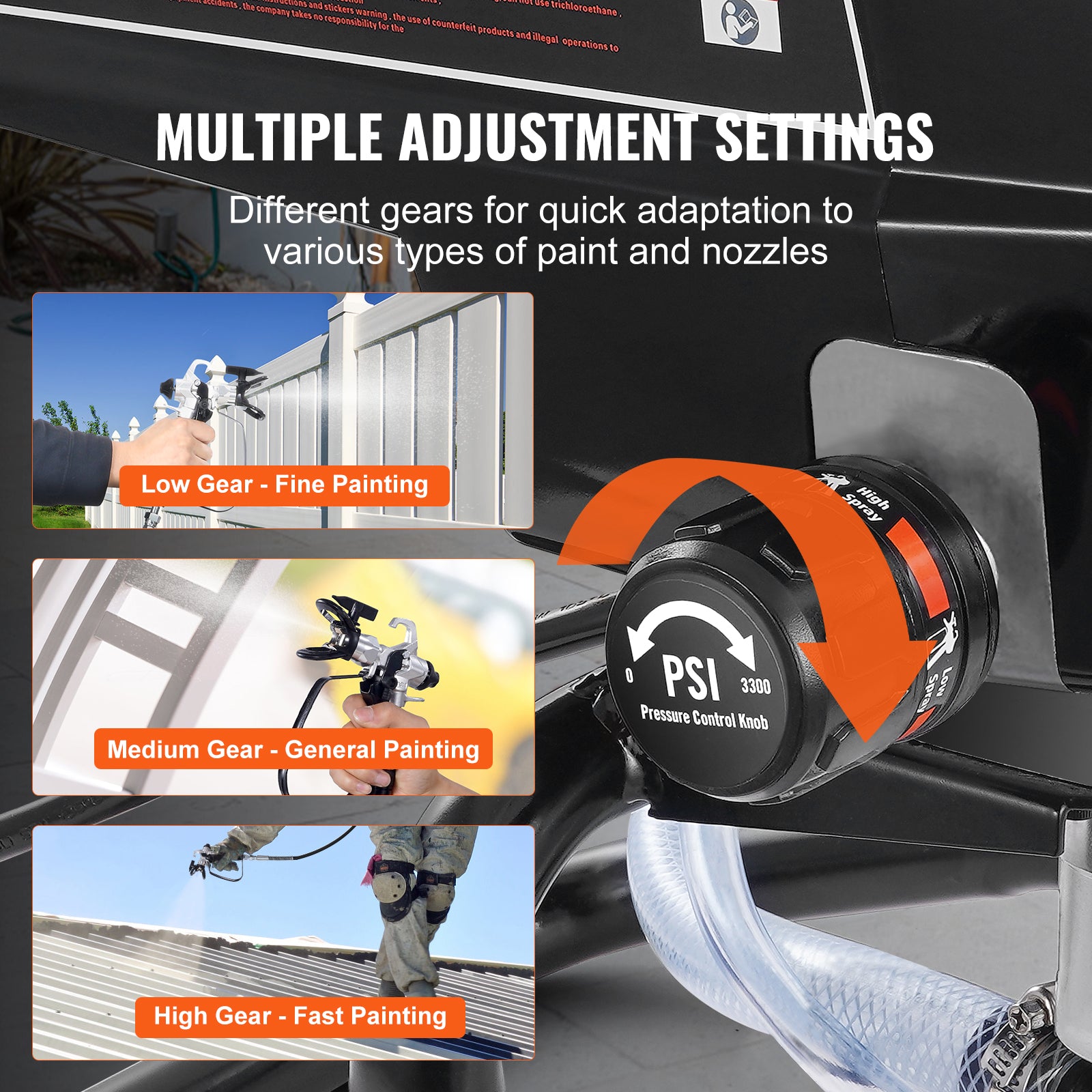 950W Stand Airless Paint Sprayer, 3000PSI High Efficiency Electric Airless Sprayer, Handheld Paint Sprayers for Home Interior and Exterior Furniture and Fences, Fine And Even Painting Effect