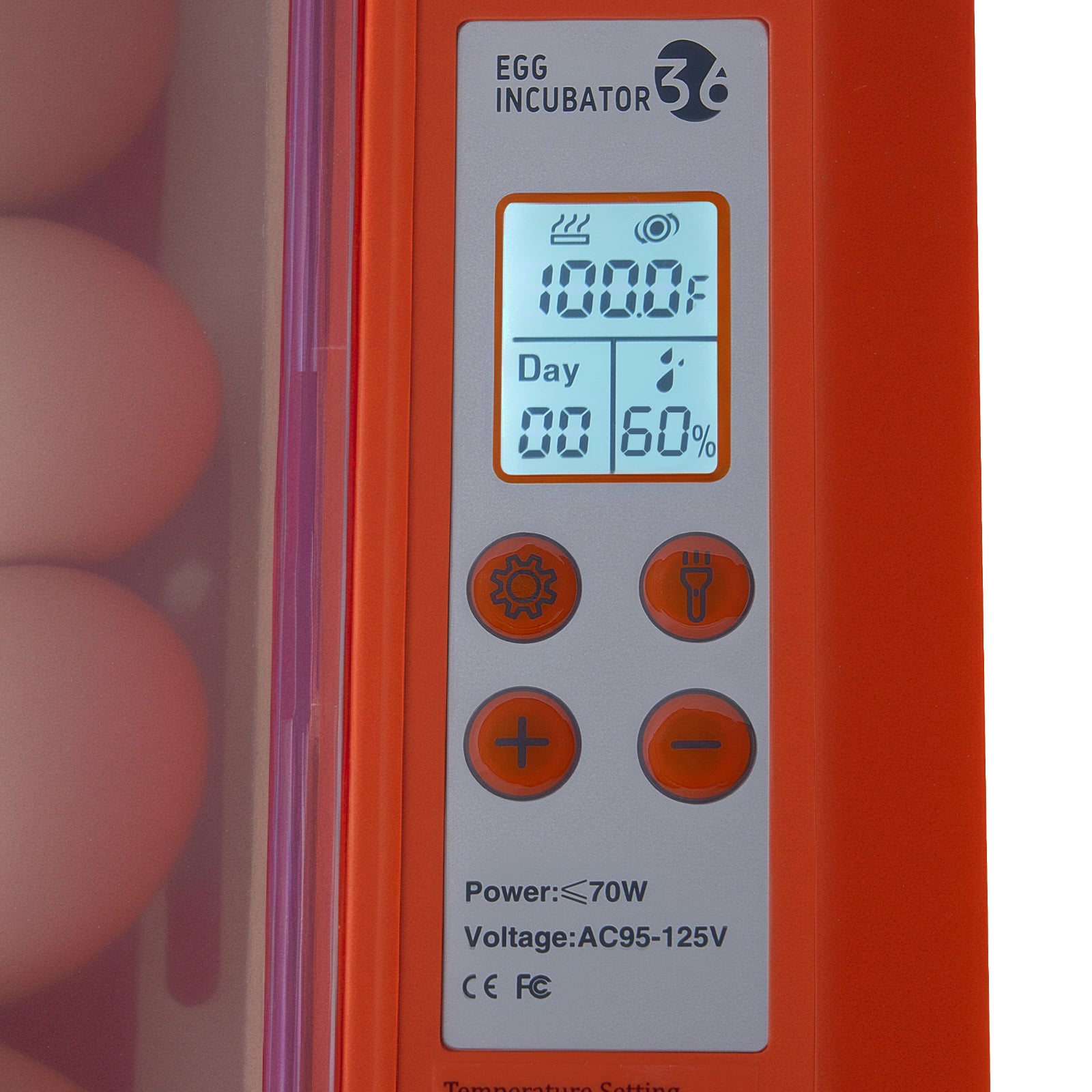 36 Egg Incubator, Automatic Egg Turner with LED Candler & Water Tray, Temperature & Humidity Control, 360° View Clear Window, Poultry Eggs Incubators for Hatching Chicks Ducks Goose Quails