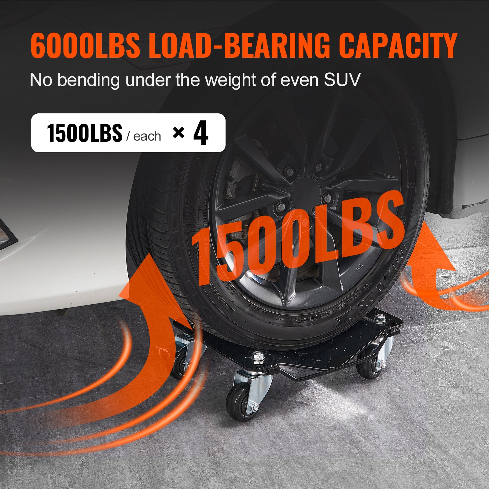 Wheel Dolly, 6000 lbs/2722 kg Car Moving Dolly, Wheel Dolly Car Tire Stake Set of 4 Piece, Heavy-duty Car Tire Dolly Cart Moving Cars, Trucks, Trailers, Motorcycles, and Boats