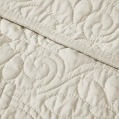 Oversized Quilted Throw Ivory 60x70"