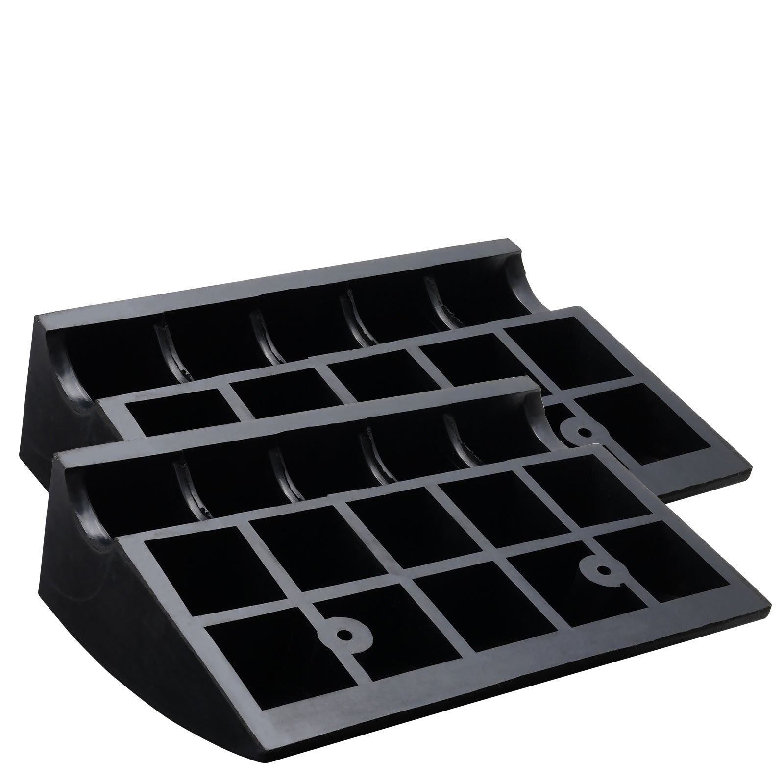 Rubber Curb Ramp 2 Pack, 6" Rise Height Heavy-Duty 33069 lbs/15 T Capacity Threshold Ramps, Driveway Ramps with Stable Grid Structure for Cars, Wheelchairs, Bikes, Motorcycles