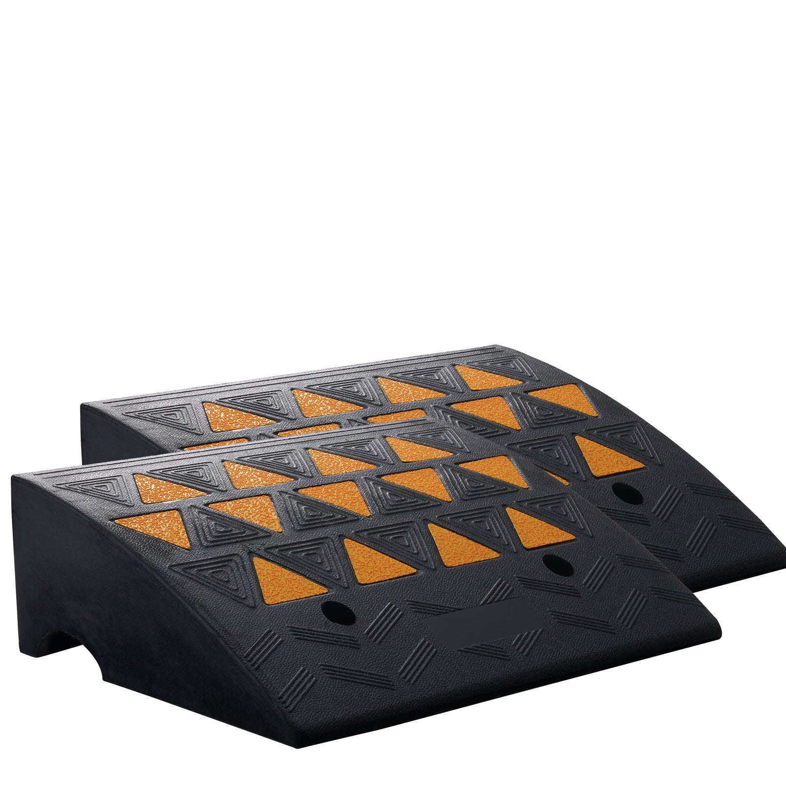 Rubber Curb Ramp 2 Pack, 6" Rise Height Heavy-Duty 33069 lbs/15 T Capacity Threshold Ramps, Driveway Ramps with Stable Grid Structure for Cars, Wheelchairs, Bikes, Motorcycles