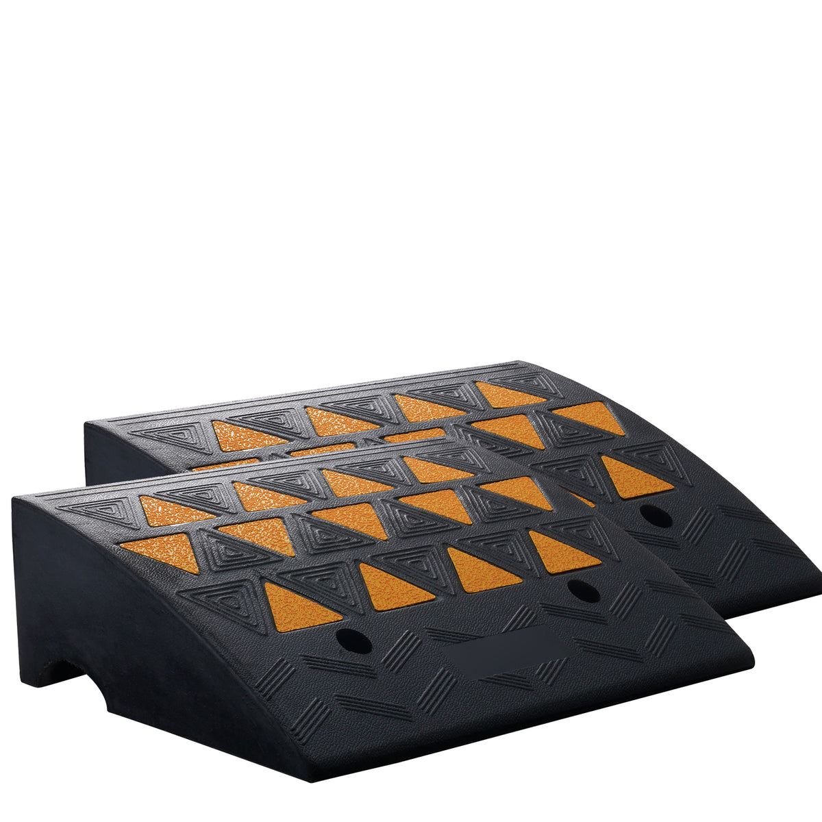 Rubber Curb Ramp 2 Pack, 6" Rise Height Heavy-Duty 33069 lbs/15 T Capacity Threshold Ramps, Driveway Ramps with Stable Grid Structure for Cars, Wheelchairs, Bikes, Motorcycles