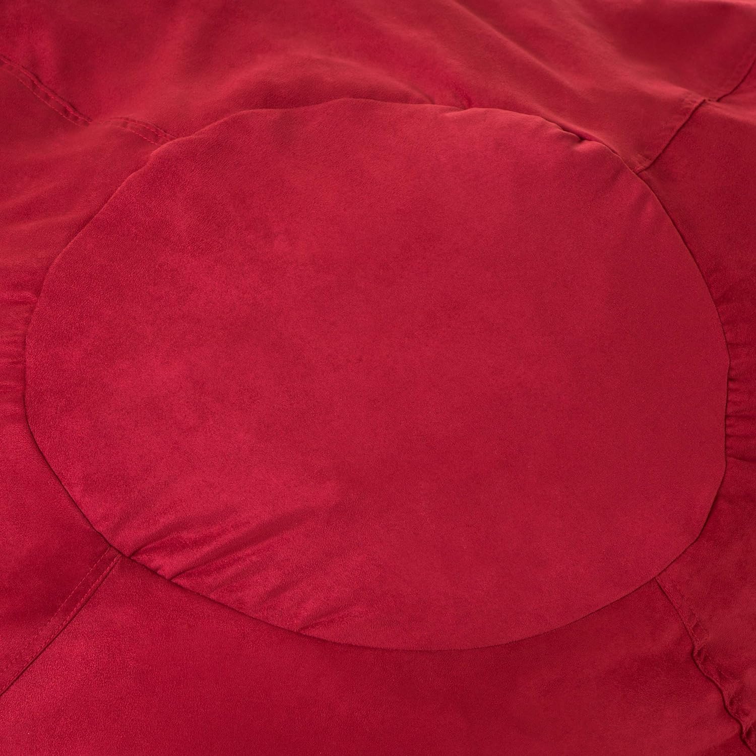 5-Foot Comfortable High-Density Shredded Foam Bean Bag Chair for Kids and Adults, with Removable Microsuede Cover, Ideal Reading and Bedroom Floor Lounge, Chinese Red