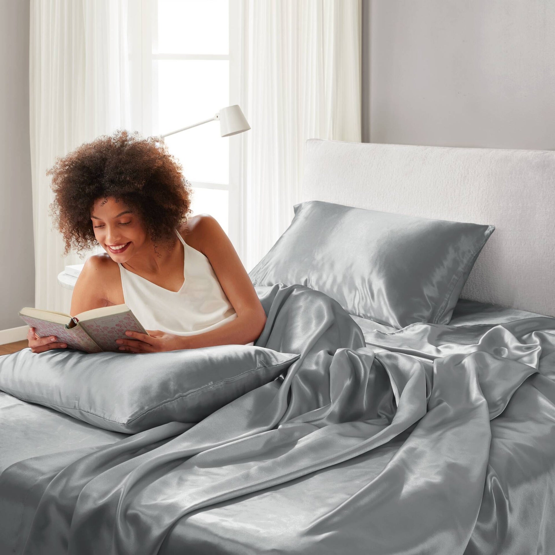 4 PCS Twin Luxury Sheet Set Grey