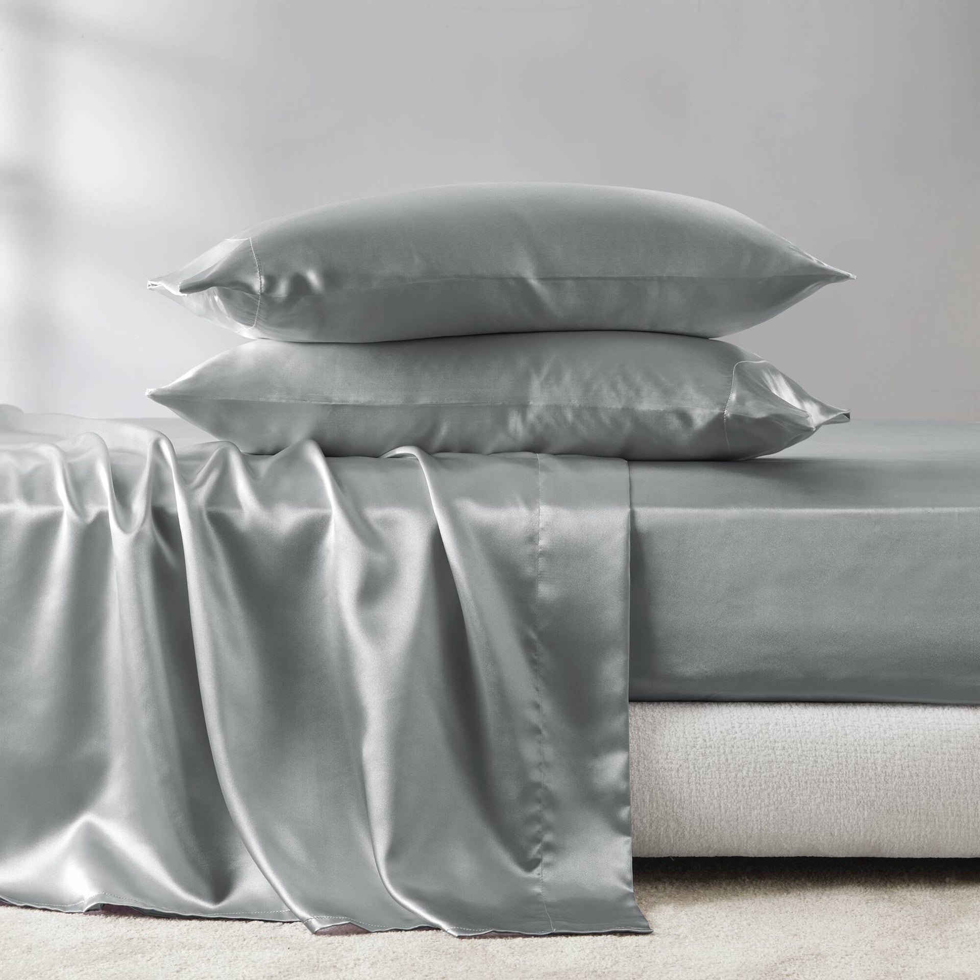4 PCS Twin Luxury Sheet Set Grey