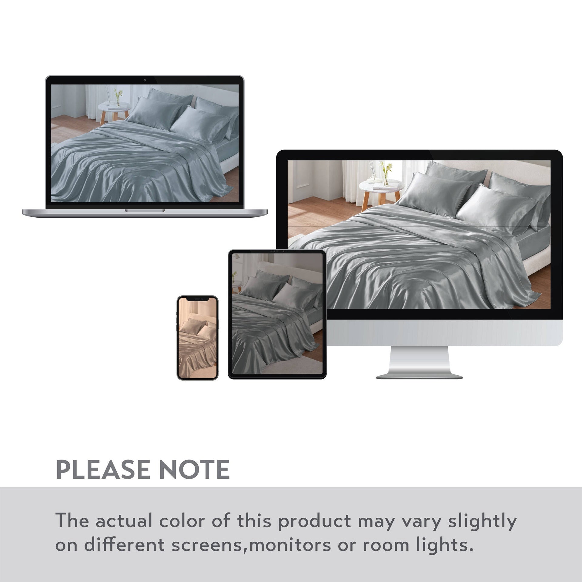 4 PCS Twin Luxury Sheet Set Grey