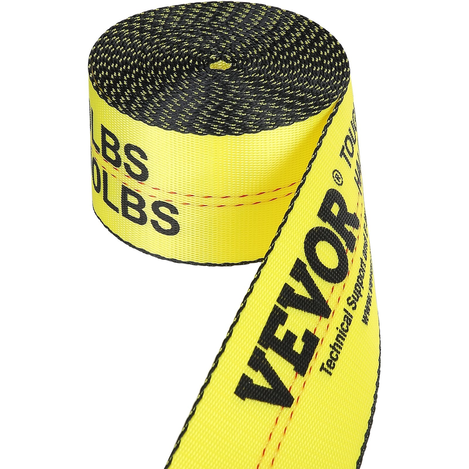 Winch Straps, 4" x 30', 6000 lbs Load Capacity, 18000 lbs Break Strength, Truck Straps with Flat Hook, Flatbed Tie Downs Cargo Control for Trailers, Farms, Rescues, Tree Saver, Yellow (10 Pack)