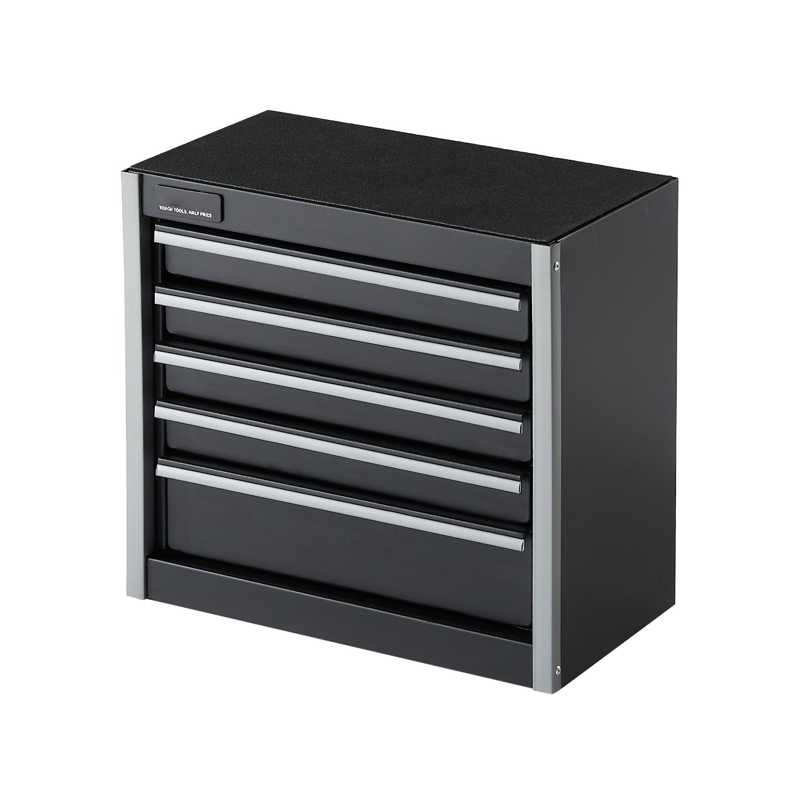 Tool Box 8.6-inch Portable Metal Tool Box with 5 Drawers Tool Organizer Black