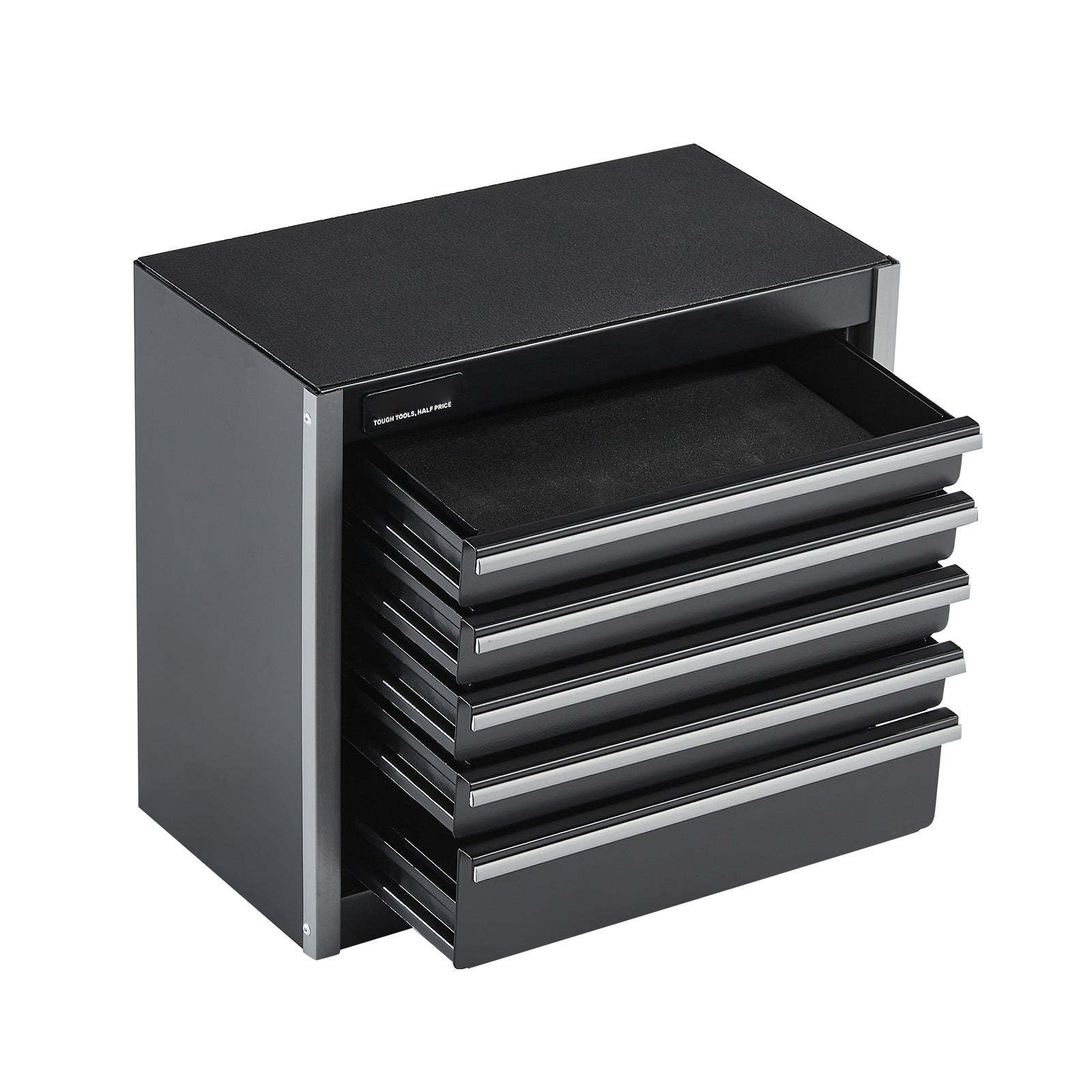 Tool Box 8.6-inch Portable Metal Tool Box with 5 Drawers Tool Organizer Black