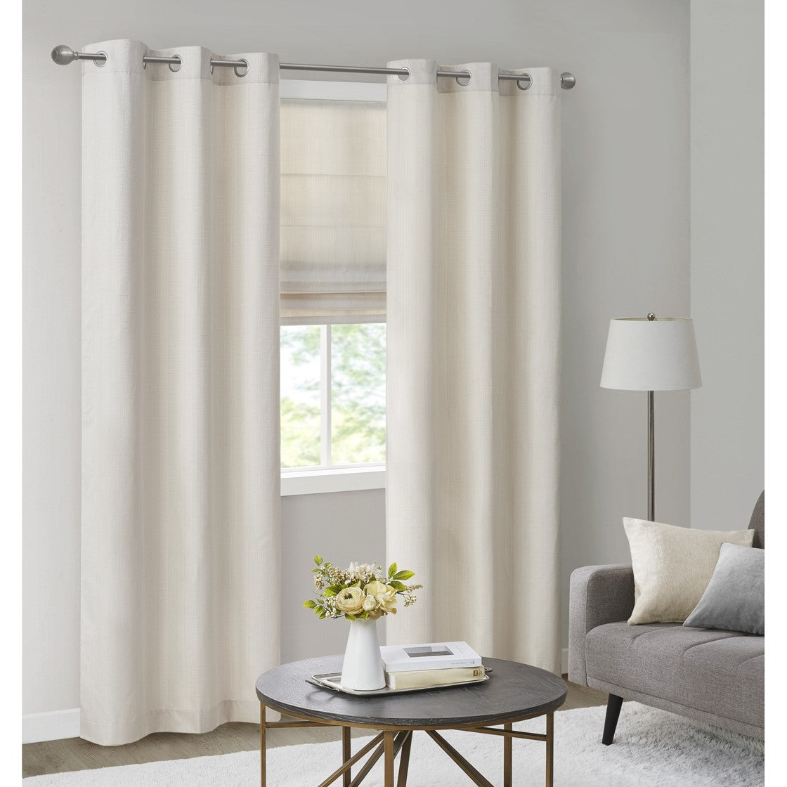 Basketweave Room Darkening Cordless Roman Shade