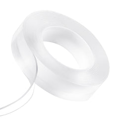 Double Sided Tape Heavy Duty, 16 ft Long Nano Mounting Tape, Strong Adhesive & Reusable, Clear Two Sided Wall Tape, Removable Poster Picture Hanging Strips for Home, Office, Car, Outdoor Use