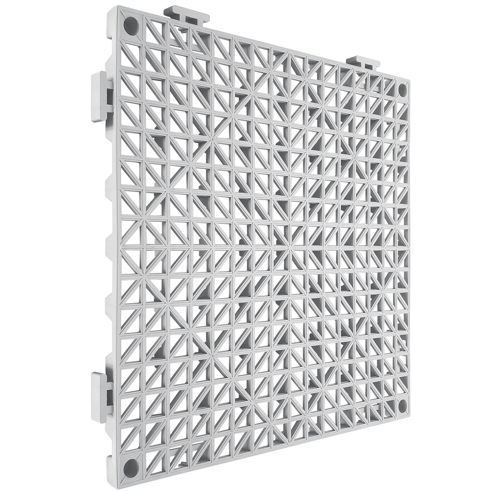 Interlocking Tile 50PCS Gray, Drainage Tiles 12" x 12" Splicing, PVC Interlocking Drainage Floor Tiles, Non-Slip Drainage Holes for Restroom, Bathroom, Kitchen, Pool, Wet Areas