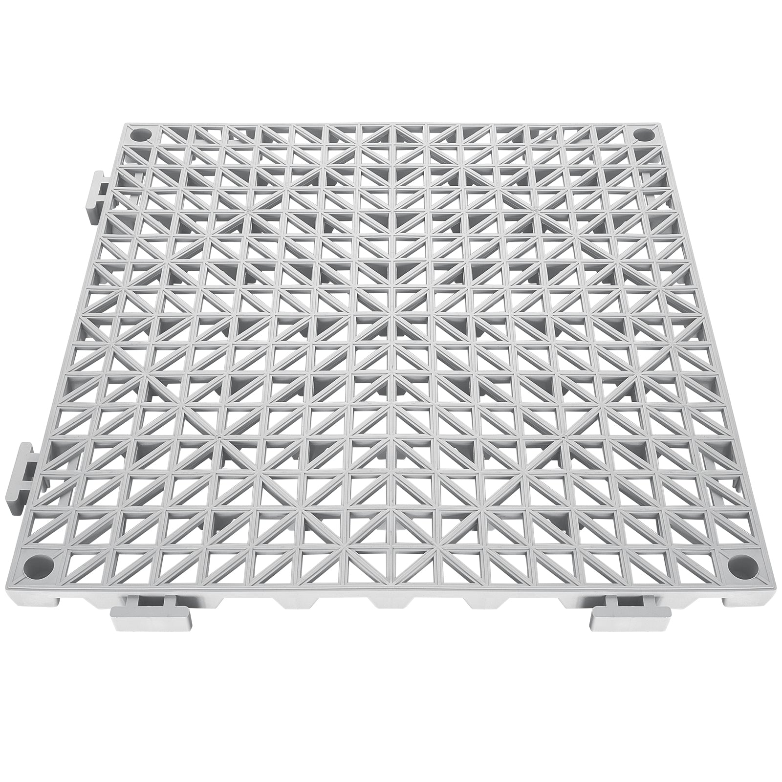 Interlocking Tile 50PCS Gray, Drainage Tiles 12" x 12" Splicing, PVC Interlocking Drainage Floor Tiles, Non-Slip Drainage Holes for Restroom, Bathroom, Kitchen, Pool, Wet Areas