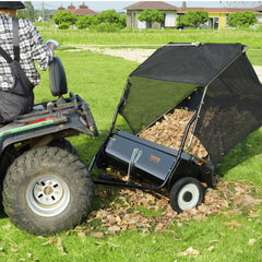 50" Tow Behind Lawn Sweeper 26 Cu. Ft. Leaf & Grass Collector Adjustable Height