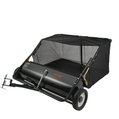 50" Tow Behind Lawn Sweeper 26 Cu. Ft. Leaf & Grass Collector Adjustable Height