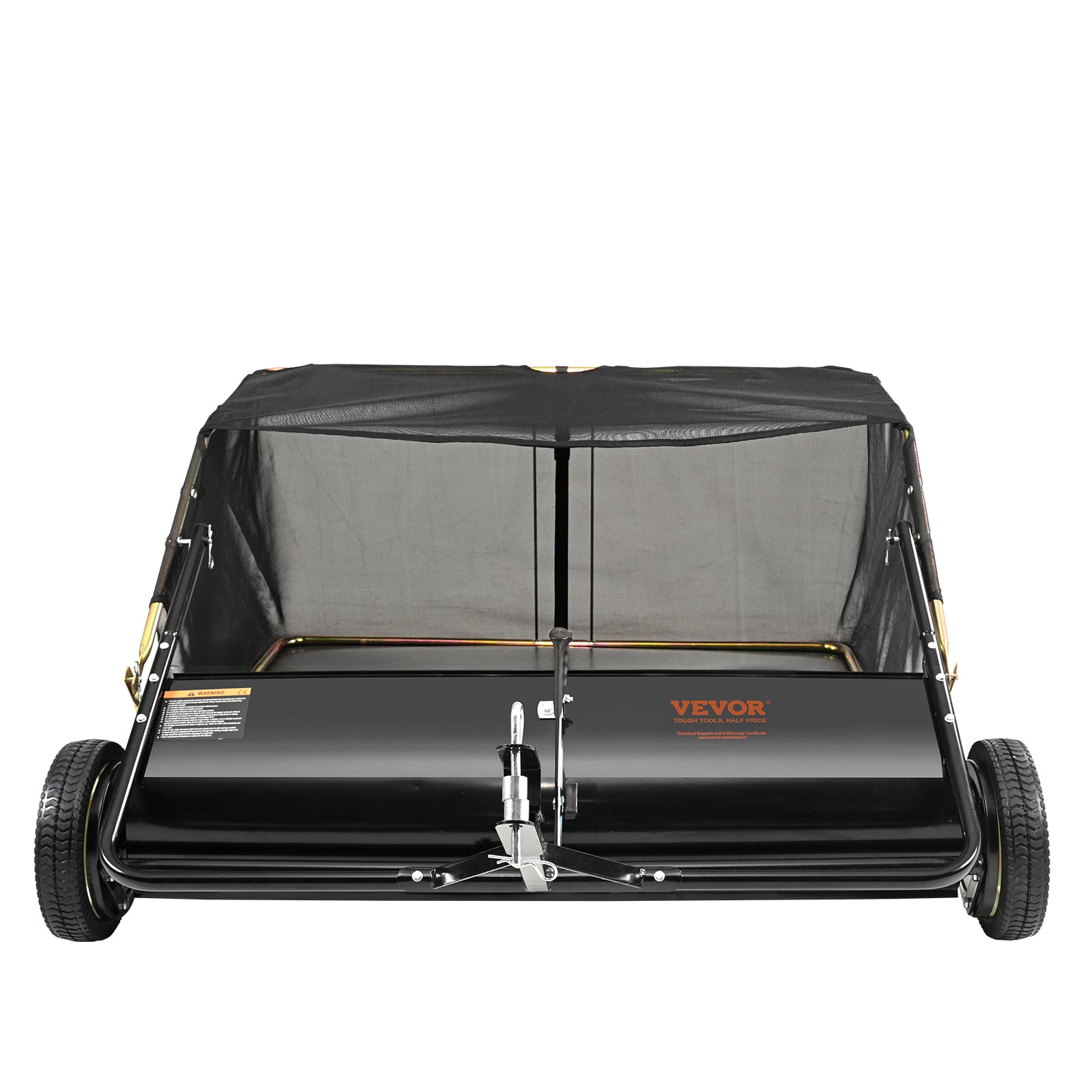 50" Tow Behind Lawn Sweeper 26 Cu. Ft. Leaf & Grass Collector Adjustable Height