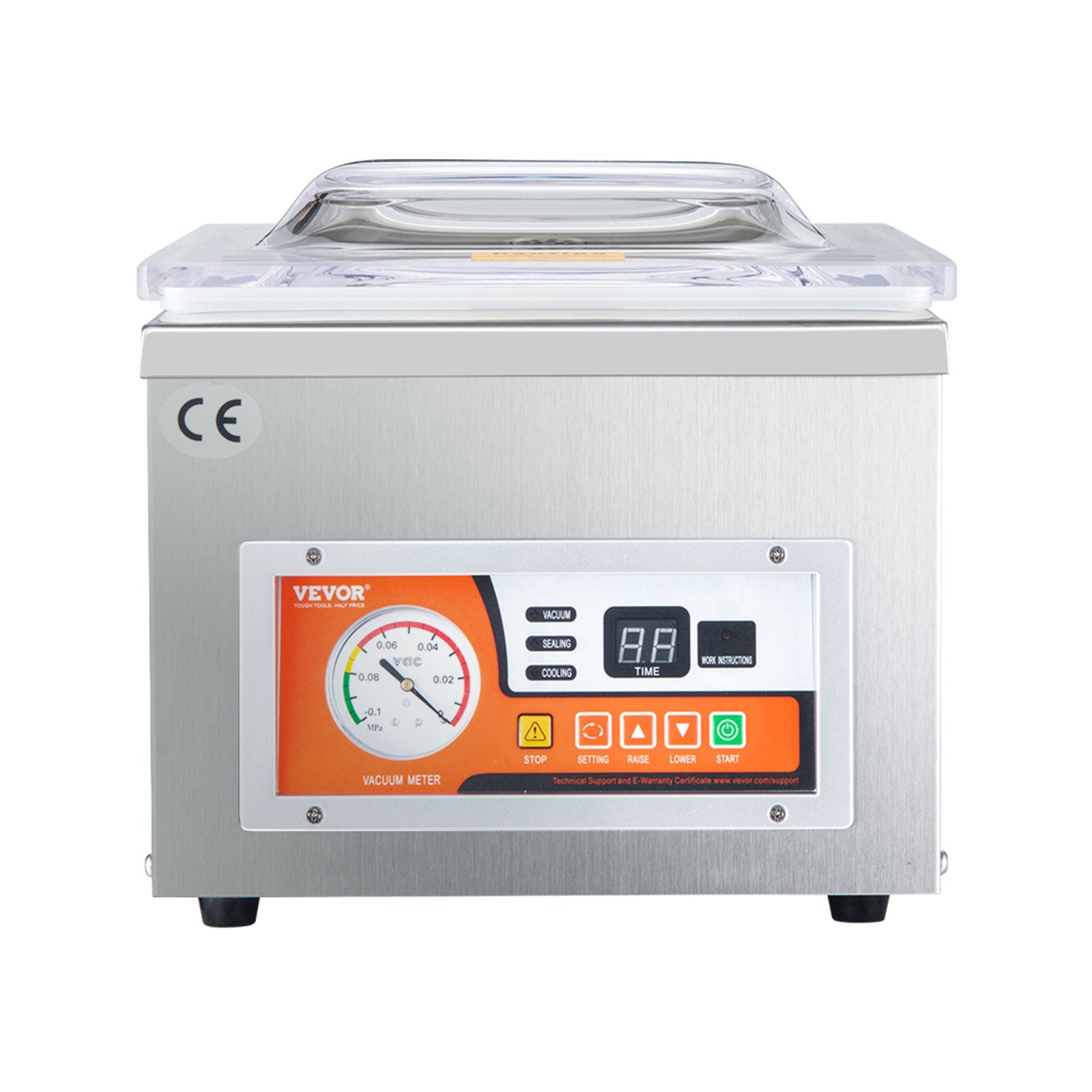 Chamber Vacuum Sealer, DZ-260A 6.5 m³/h Pump Rate, Excellent Sealing Effect with Automatic Control, 110V Kitchen Packaging Machine for Fresh Meats, Fruit Saver, Home, Commercial Using