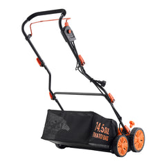 2-in-1 Electric Dethatcher and Scarifier, 16-Inch 15 Amp, Corded Lawn Dethatcher with 14.5-Gallon Thatch Collection Bag, 5-Position Depth Adjustment, Walk Behind Machine for Garden Yard Grass