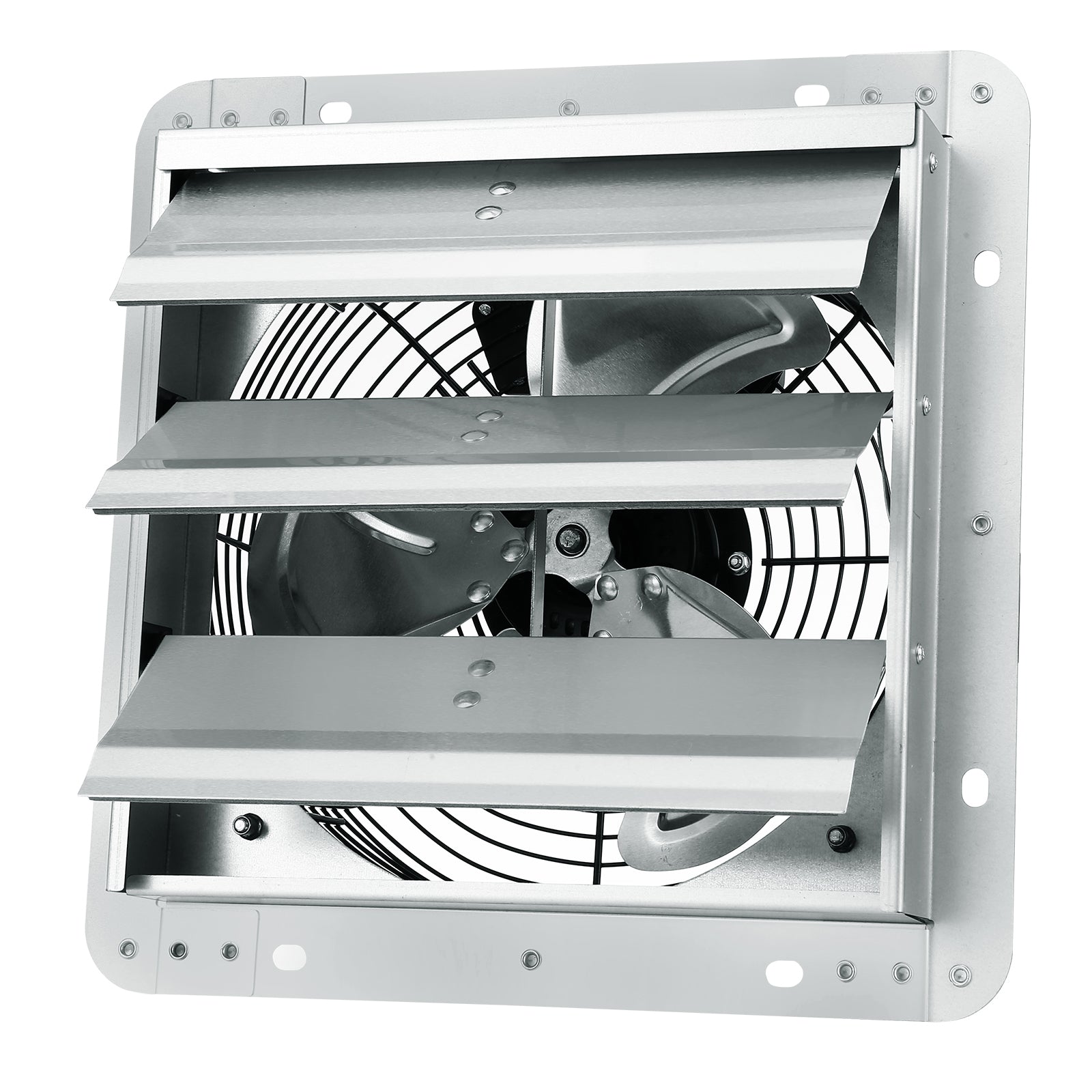 10'' Shutter Exhaust Fan, High-speed 820 CFM, Aluminum Wall Mount Attic Fan with AC-motor, Ventilation and Cooling for Greenhouses, Garages, Sheds, Shops, FCC