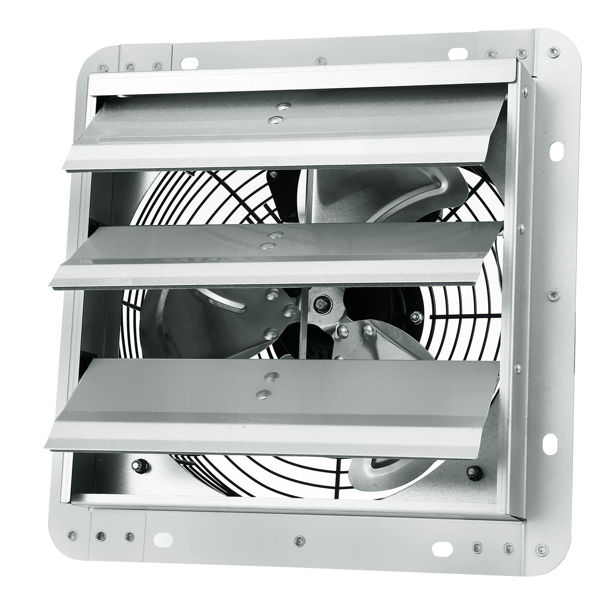10'' Shutter Exhaust Fan, High-speed 820 CFM, Aluminum Wall Mount Attic Fan with AC-motor, Ventilation and Cooling for Greenhouses, Garages, Sheds, Shops, FCC