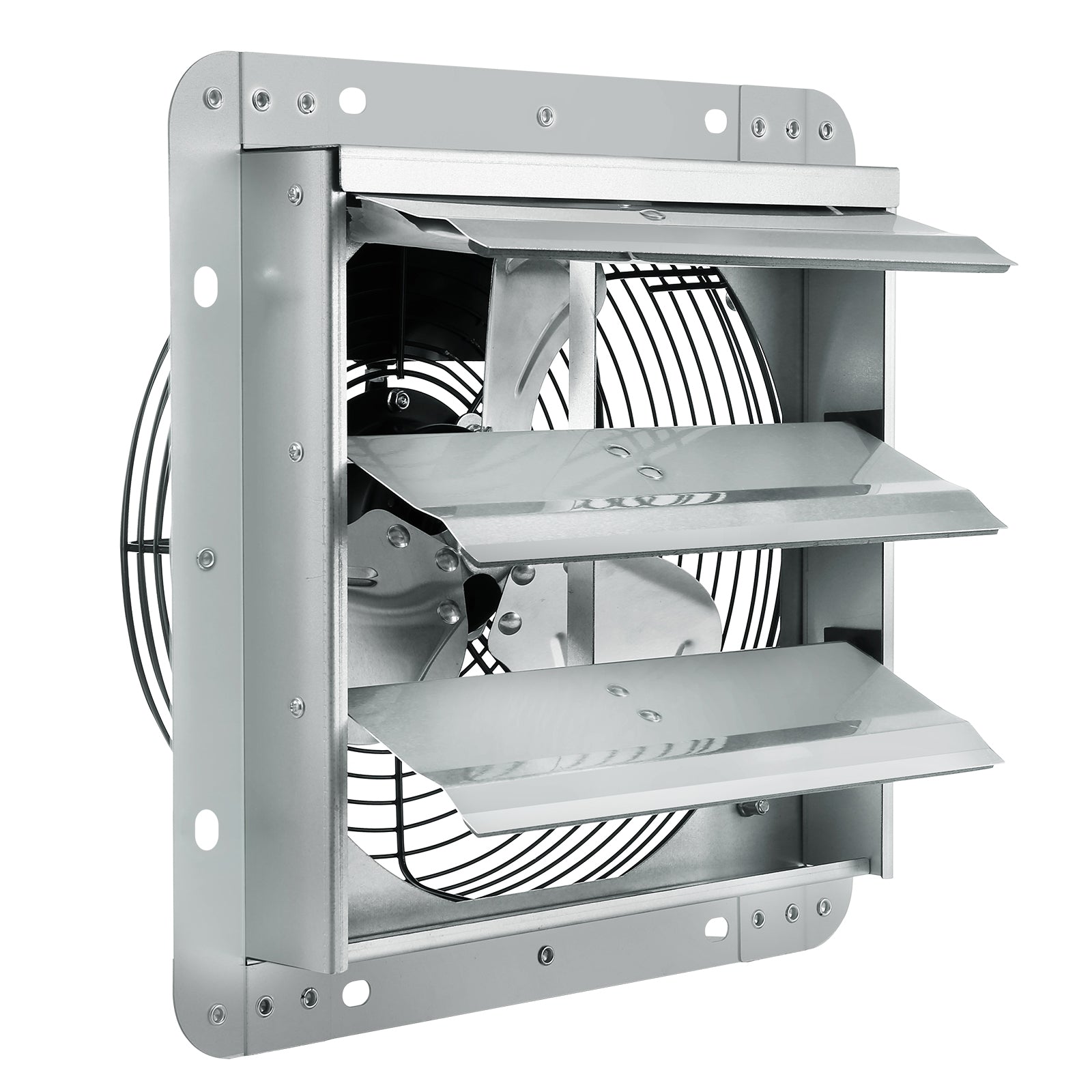 10'' Shutter Exhaust Fan, High-speed 820 CFM, Aluminum Wall Mount Attic Fan with AC-motor, Ventilation and Cooling for Greenhouses, Garages, Sheds, Shops, FCC