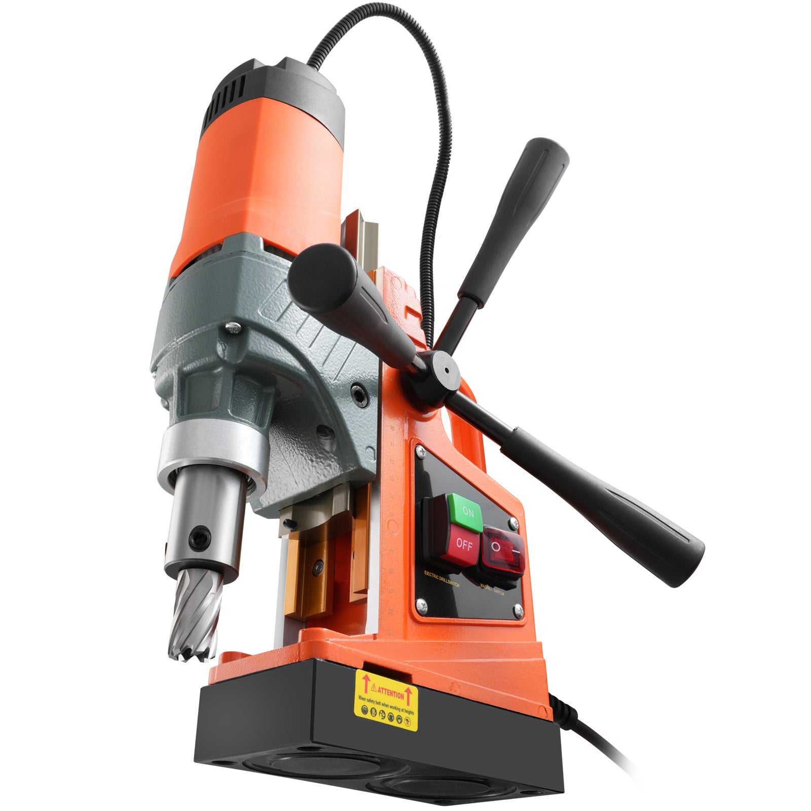 Magnetic Drill, 1450W 1.57" Boring Diameter, 12500N 850 RPM Portable Electric Mag Drill Press, Drilling Machine for any Surface Home Improvement Industry Railway