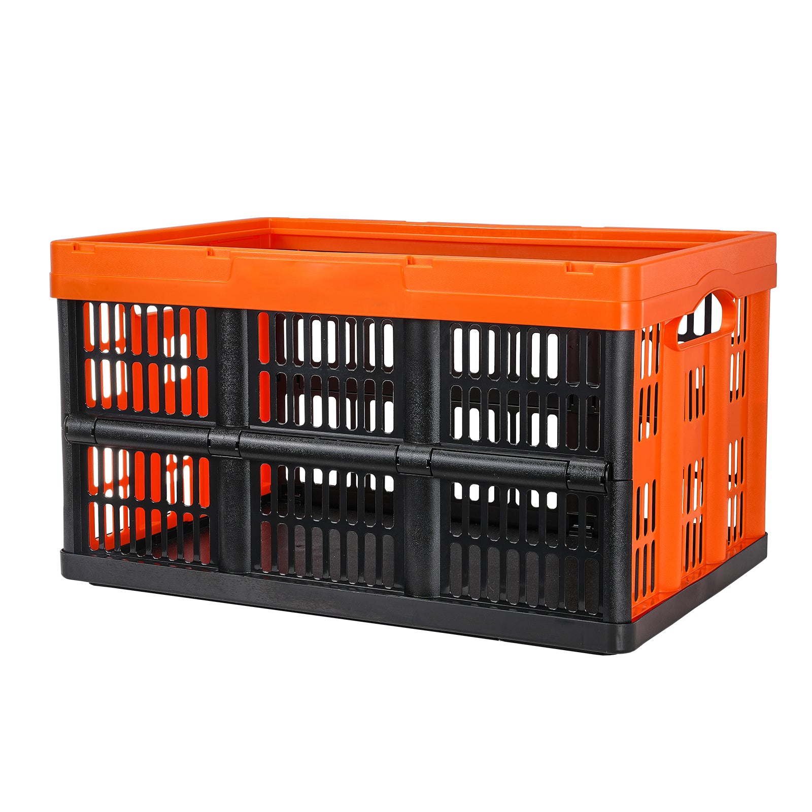 Plastic Collapsible Storage Basket, 45L 3 Packs, Folding Stackable Storage Containers/Bins with Handles, Large Heavy Duty Containers for Clothes, Toys, Books, Snack, Shoes and Grocery Organizing