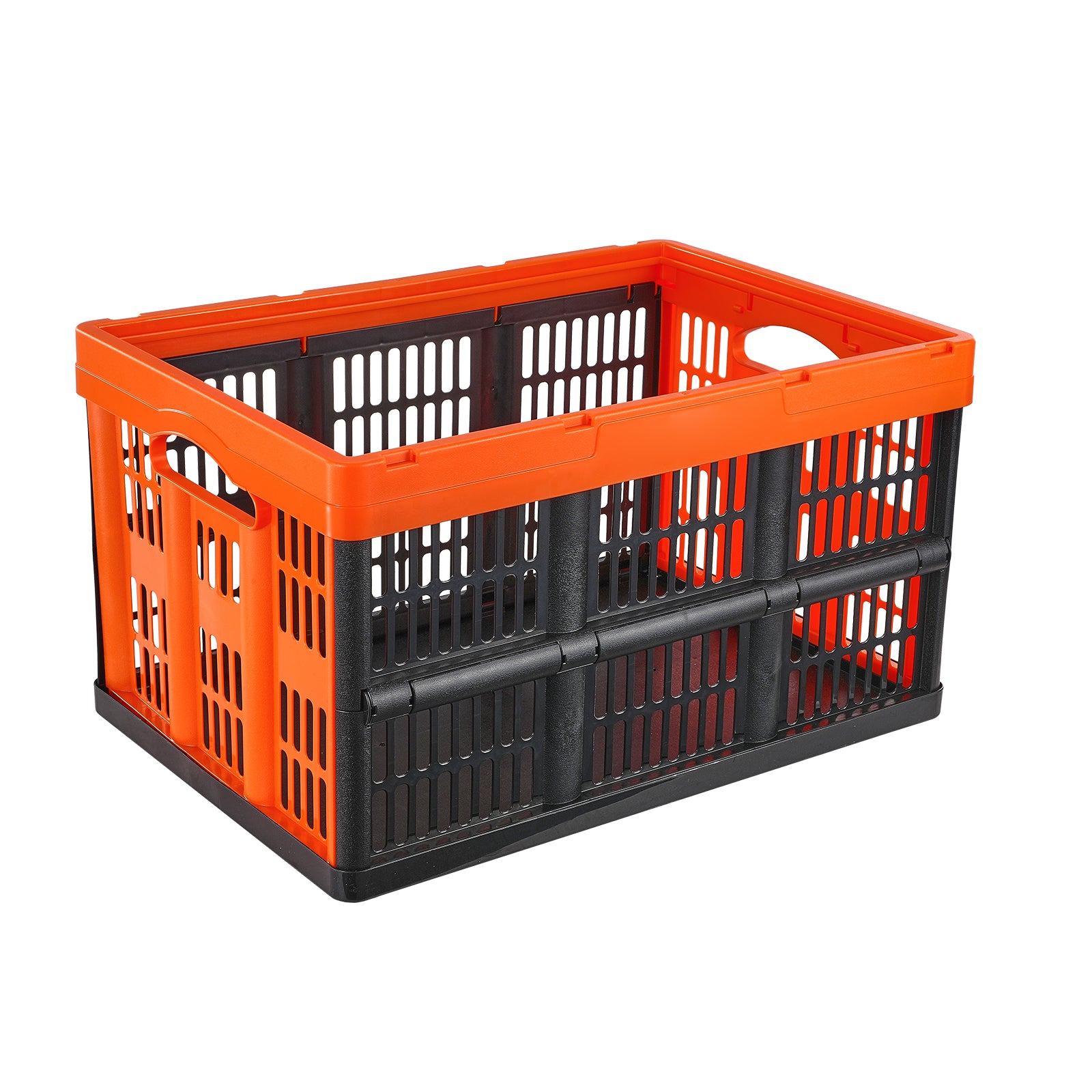 Plastic Collapsible Storage Basket, 45L 3 Packs, Folding Stackable Storage Containers/Bins with Handles, Large Heavy Duty Containers for Clothes, Toys, Books, Snack, Shoes and Grocery Organizing