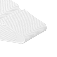Hangers, 0.2 in Ultra-Thin, 50 Pack White Plastic Hangers with Stable Triangular Top Structure & Wider Notch Design, Non-Slip Space Saving Hangers, Fit for T-Shirt, Shirt, Sling & Pant