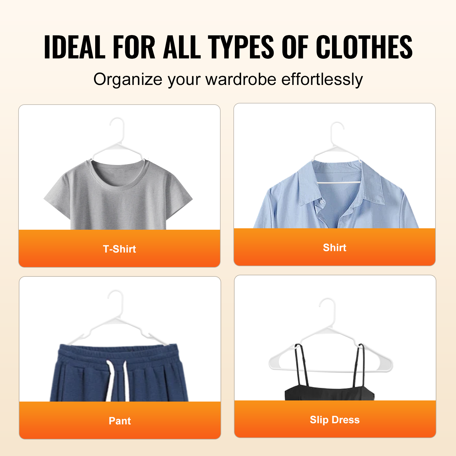 Hangers, 0.2 in Ultra-Thin, 50 Pack White Plastic Hangers with Stable Triangular Top Structure & Wider Notch Design, Non-Slip Space Saving Hangers, Fit for T-Shirt, Shirt, Sling & Pant