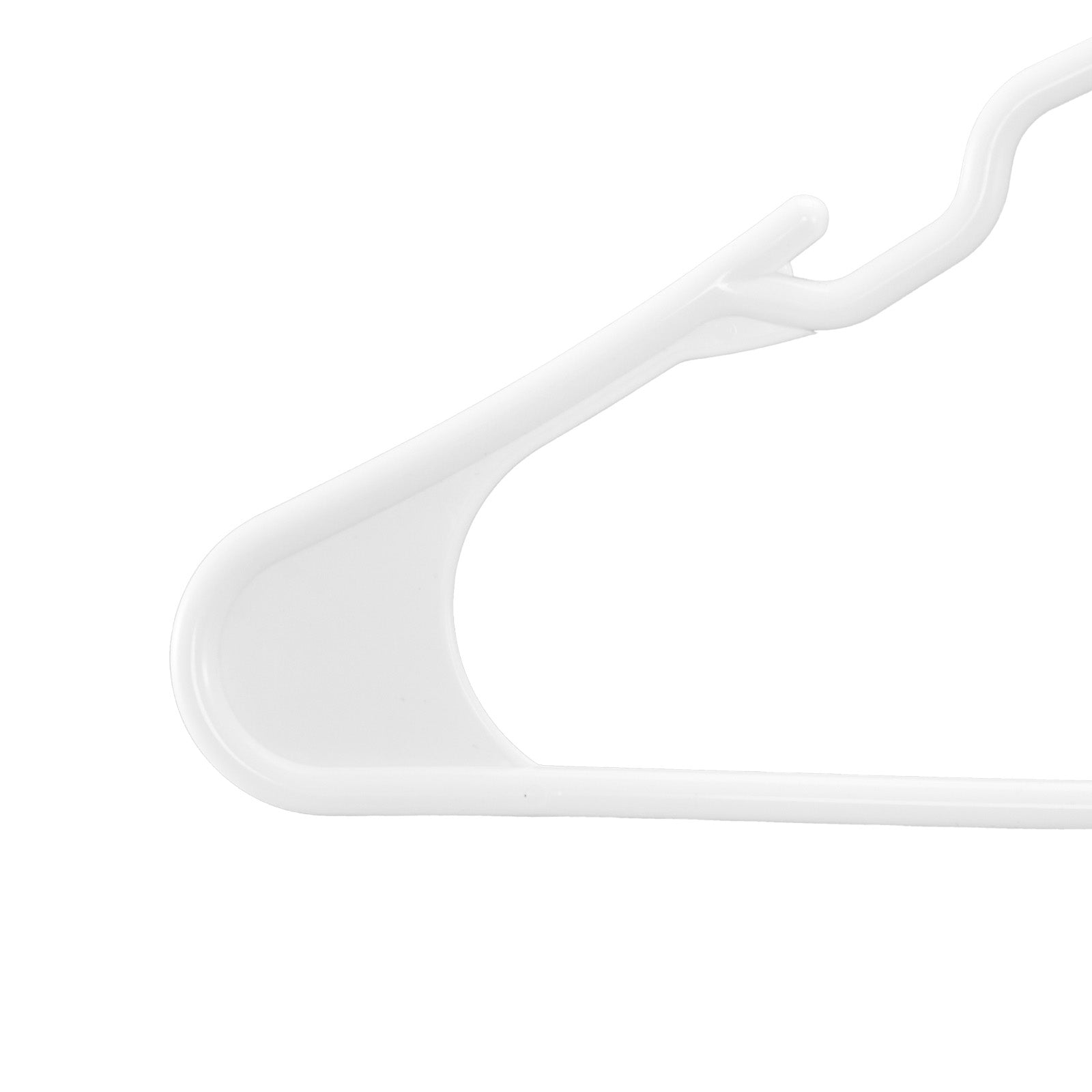 Hangers, 0.2 in Ultra-Thin, 50 Pack White Plastic Hangers with Stable Triangular Top Structure & Wider Notch Design, Non-Slip Space Saving Hangers, Fit for T-Shirt, Shirt, Sling & Pant