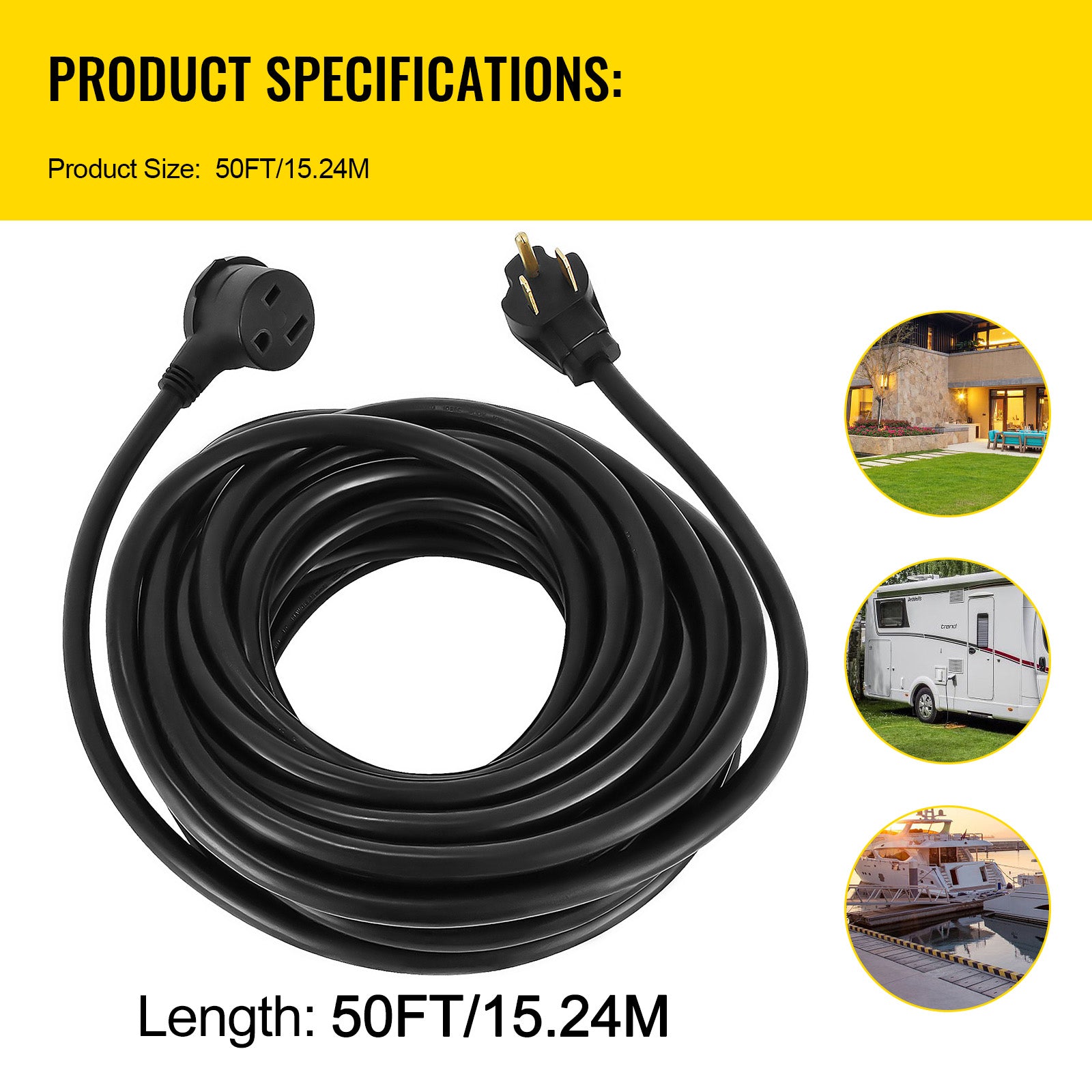 Welding Extension Cord 50ft MIG TIG Plasma Welding Cord 30A Extension Cord for Portable Welders