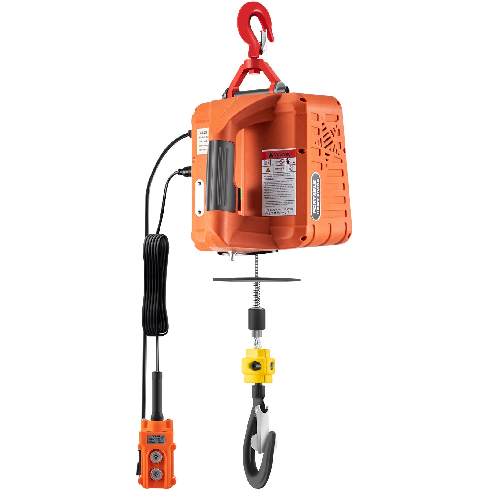 3-in-1 Electric Hoist Winch, 1100lbs Portable Electric Winch, 1500W 110V Power Winch Crane, 25ft Lifting Height, w/Wire and Wireless Remote Control, Overload Protection for Lifting Towing