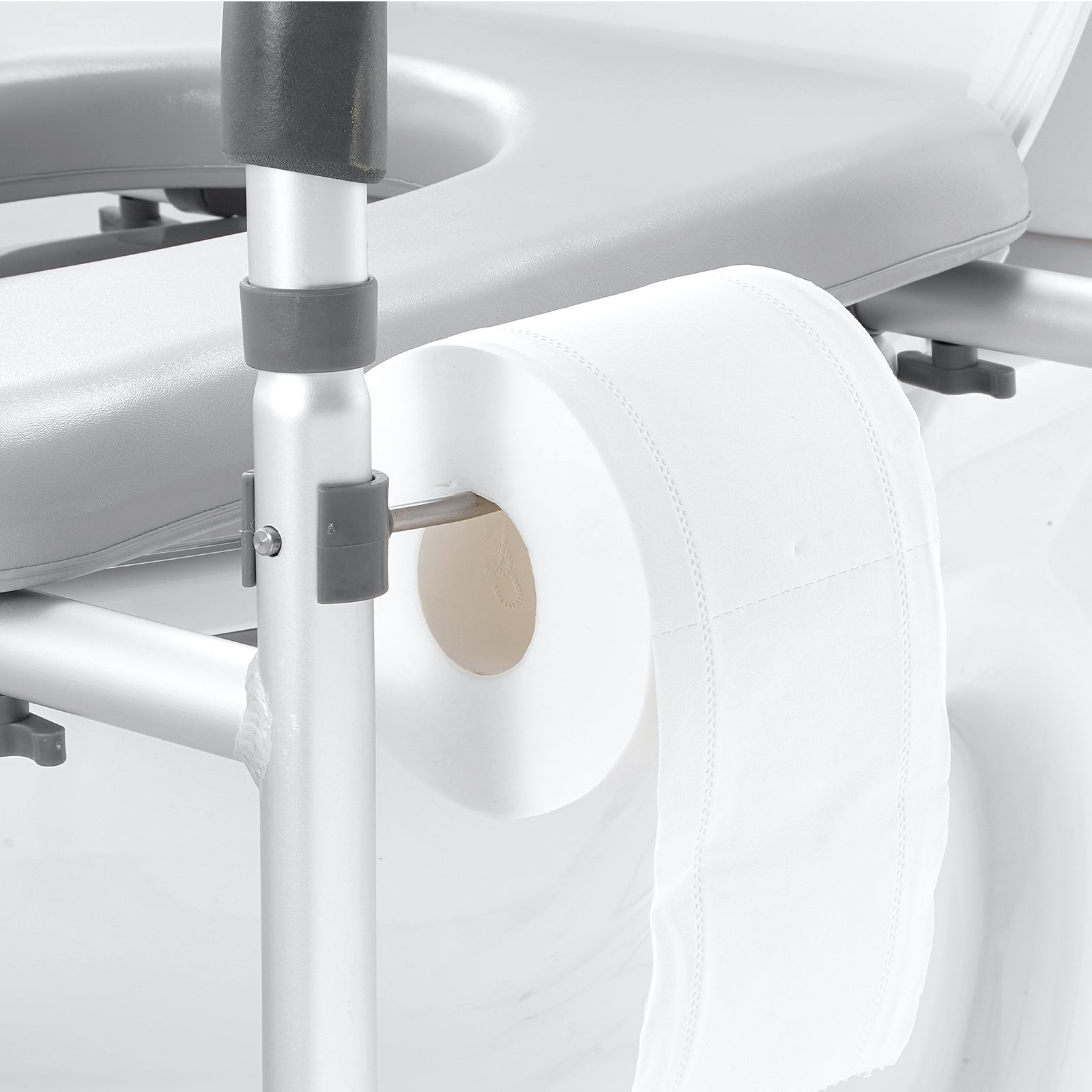 Raised Toilet Seat, 7-Position Height Adjustment 19.3" - 25.2", 350lbs Weight Capacity, with Comfort Padded Aluminum Frame, Universal Toilet Seat Riser, for Elderly, Handicap, Pregnant, Medical