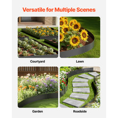 Steel Landscape Edging 6 Packs 40 x 6in Rust-Resistant Garden Edging Border Black