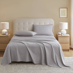 4-Piece Queen 100% Cotton Flannel Printed Sheet Set,Snowflake