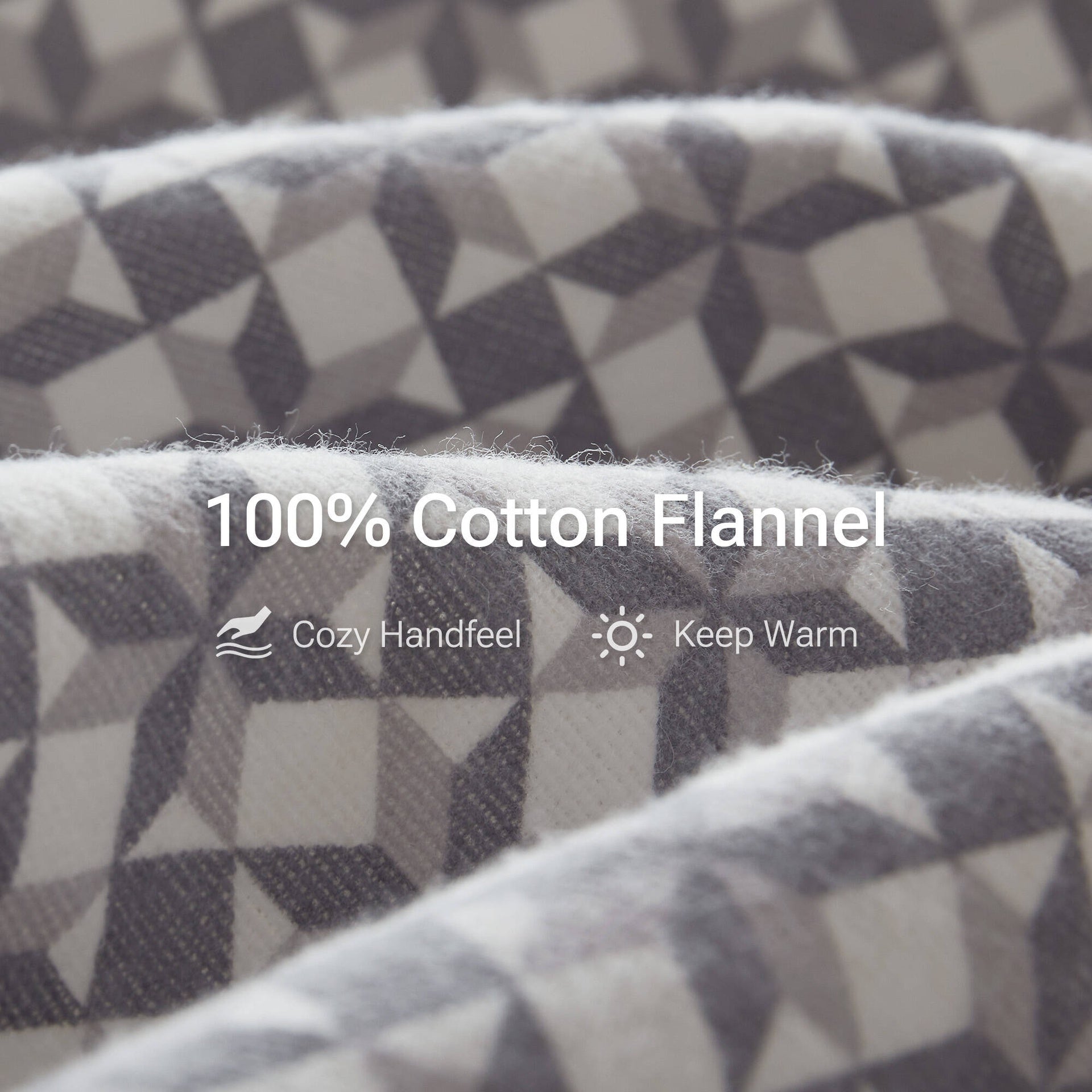 4-Piece Queen 100% Cotton Flannel Printed Sheet Set,Snowflake