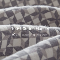 4-Piece Queen 100% Cotton Flannel Printed Sheet Set,Snowflake