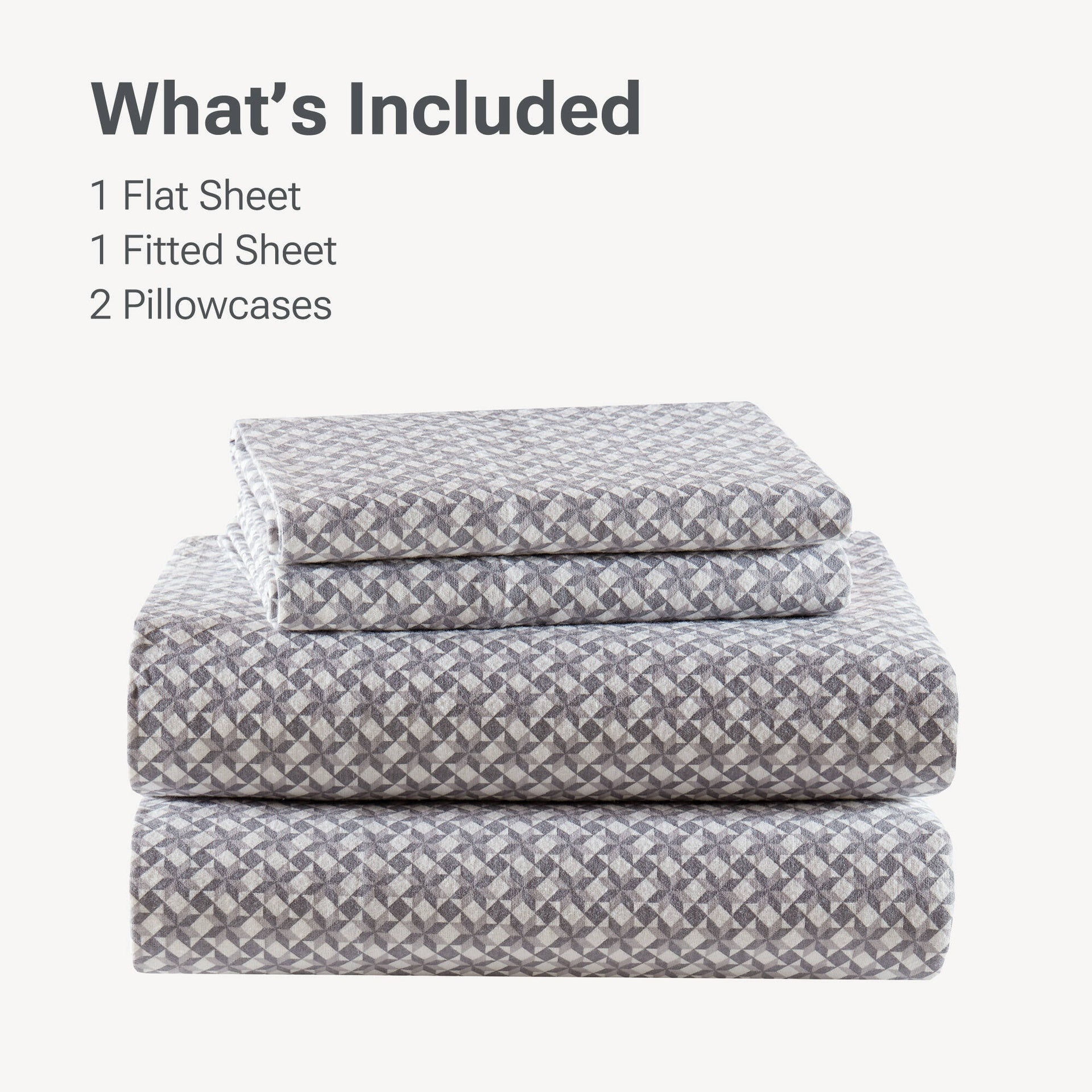 4-Piece Queen 100% Cotton Flannel Printed Sheet Set,Snowflake