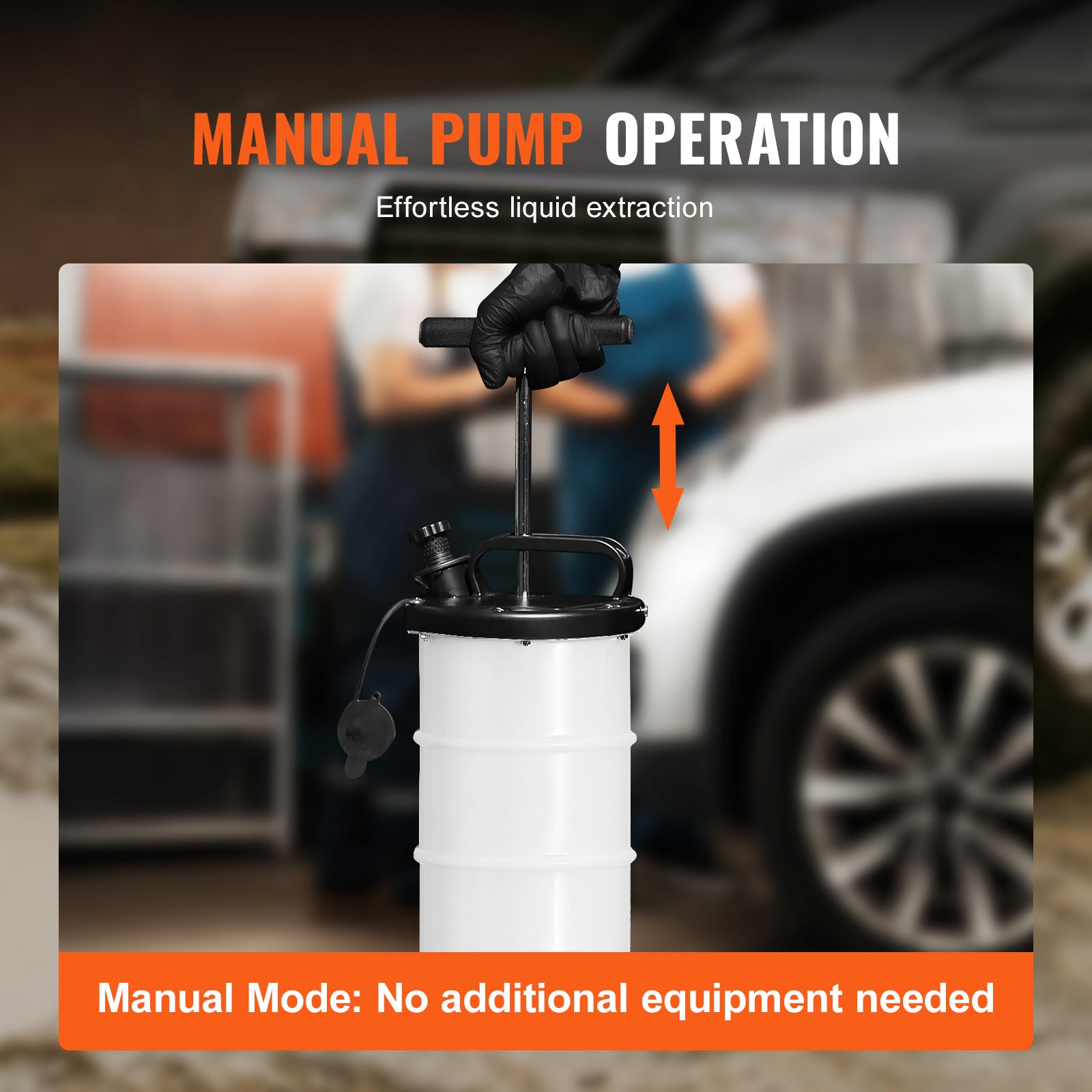 Fluid Extractor, 1.74 Gallons (6.5 Liters), Manual Hand-Operated Oil Changer Vacuum Fluid Extractor with Dipstick and Hose, Oil Extractor Change Pump for Automotive Fluids Vacuum Evacuation