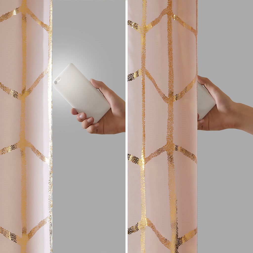 Total Blackout Metallic Print Grommet Top Curtain Panel(Only 1 Pc Panel)