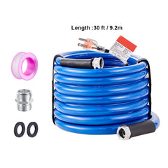 30ft Heated Water Hose for RV, Heated Drinking Water Hose Antifreeze to -45°F, Automatic Self-regulating, 5/8" I.D. with 3/4" GHT Adapter, Lead and BPA Free